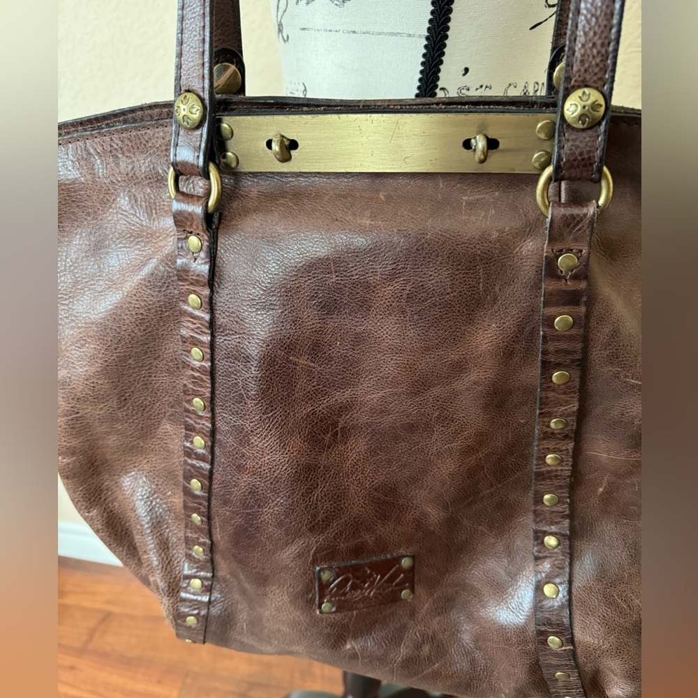 Patricia Nash Brown Studded Tote Purse - Picture 3 of 16